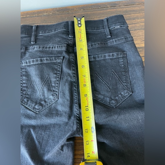 Mother, 24, The Hustler ankle fray women black denim designer raw hem flare jean - Picture 6 of 11